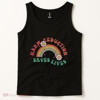 Retro Harm Reduction Saves Lives Overdose Awareness Rainbow Tank Top thumb 2