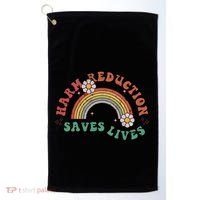 Retro Harm Reduction Saves Lives Overdose Awareness Rainbow Golf Towel thumb 0