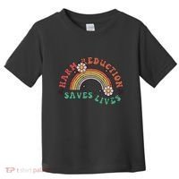 Retro Harm Reduction Saves Lives Overdose Awareness Rainbow Toddler T-Shirt thumb 0