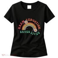 Retro Harm Reduction Saves Lives Overdose Awareness Rainbow Women's T-Shirt thumb 0