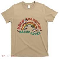 Retro Harm Reduction Saves Lives Overdose Awareness Rainbow T-Shirt thumb 0