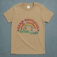 Retro Harm Reduction Saves Lives Overdose Awareness Rainbow T-Shirt thumb 5
