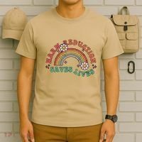 Retro Harm Reduction Saves Lives Overdose Awareness Rainbow T-Shirt thumb 6