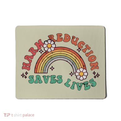 Retro Harm Reduction Saves Lives Overdose Awareness Rainbow Mousepad