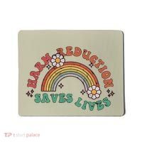 Retro Harm Reduction Saves Lives Overdose Awareness Rainbow Mousepad thumb 0