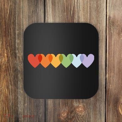 Rainbow Hearts Coaster