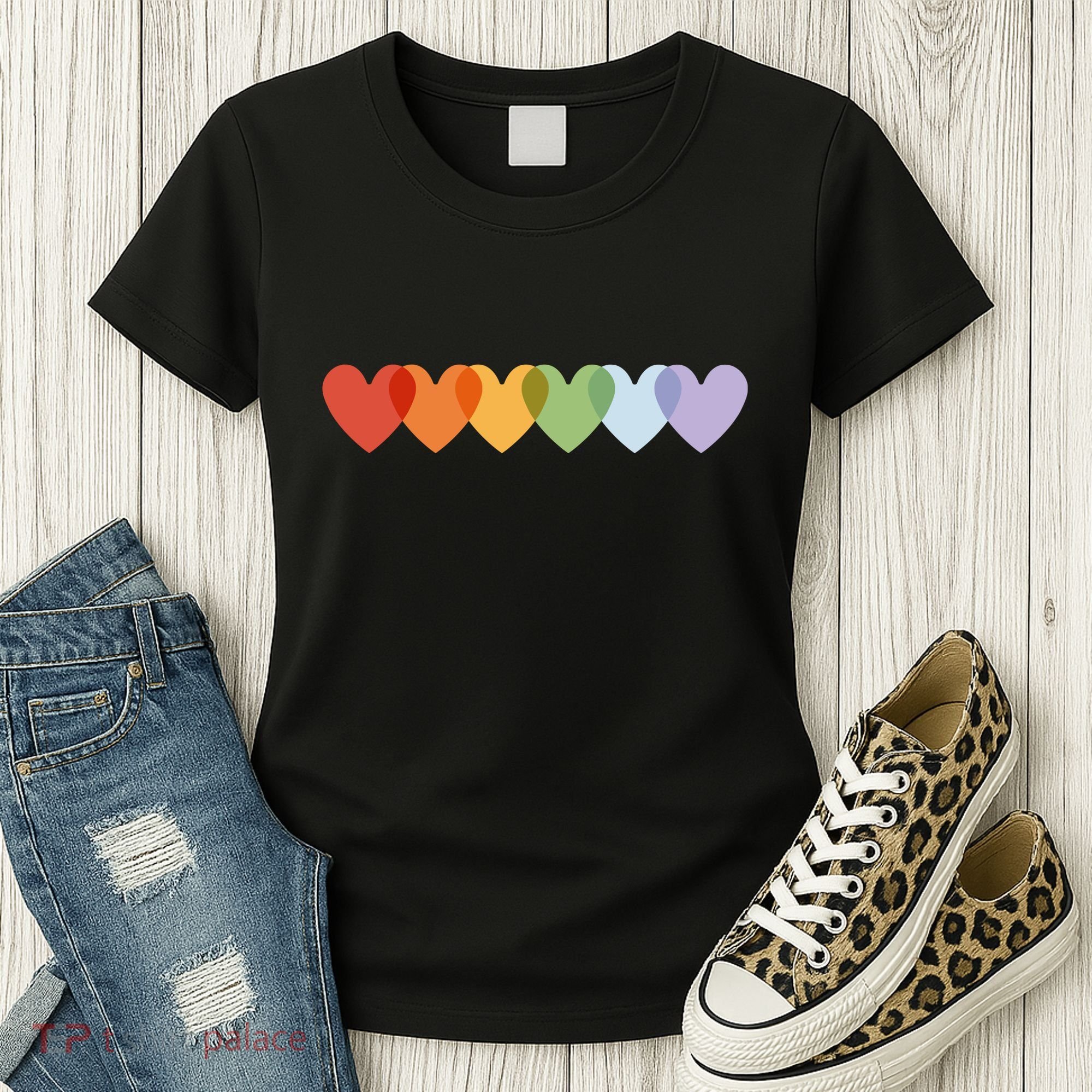 Rainbow Hearts Women's T-Shirt