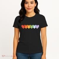 Rainbow Hearts Women's T-Shirt thumb 4