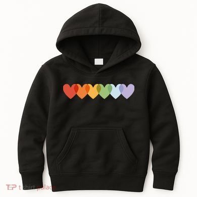 Rainbow Hearts Kids Hoodie