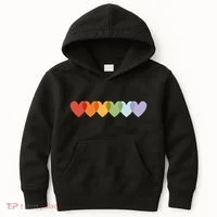 Rainbow Hearts Kids Hoodie thumb 0