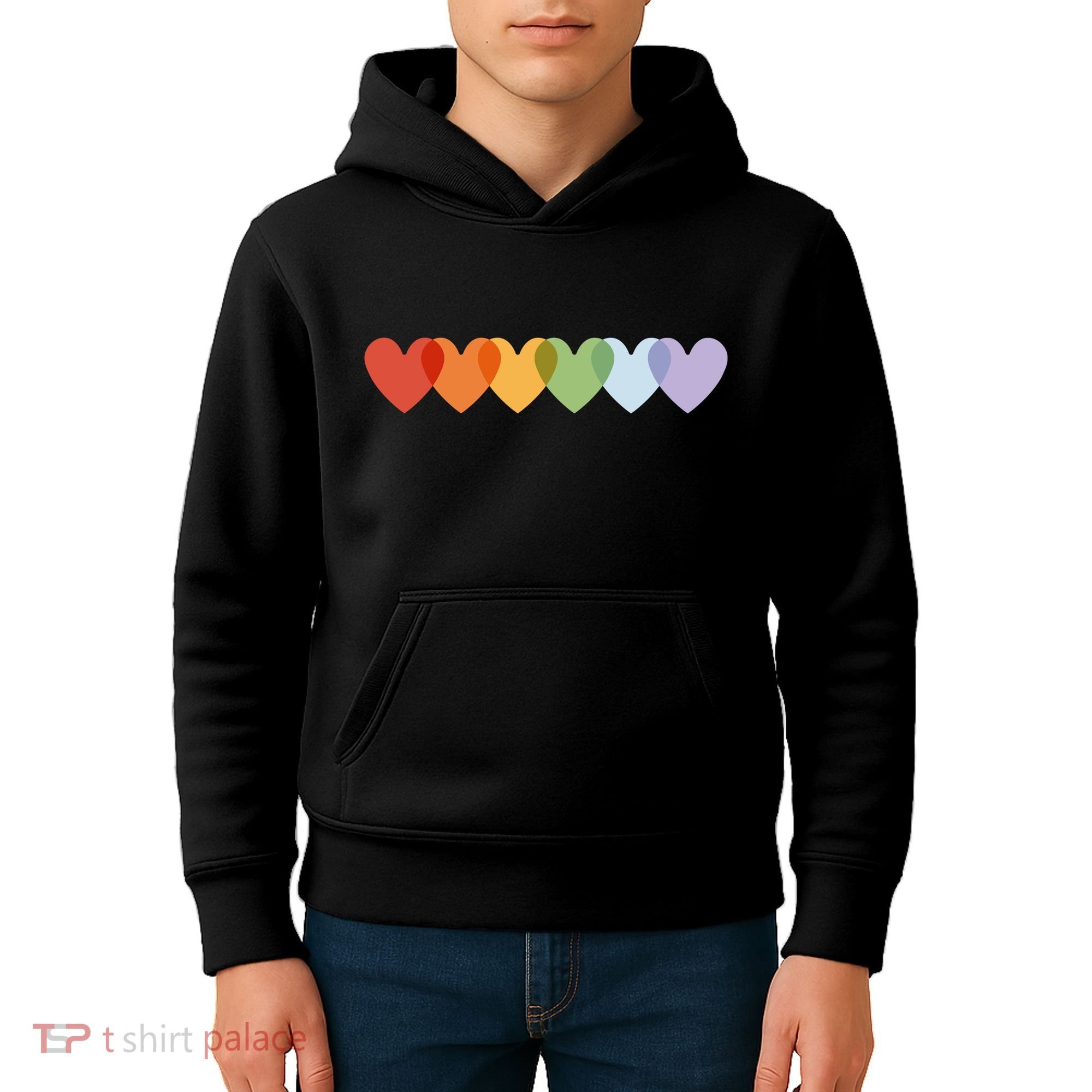 Rainbow Hearts Kids Hoodie