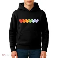 Rainbow Hearts Kids Hoodie thumb 4
