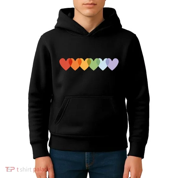Rainbow Hearts Kids Hoodie