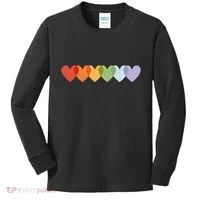 Rainbow Hearts Kids Long Sleeve Shirt thumb 0