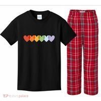 Rainbow Hearts Kids Plaid Pajama Set thumb 0