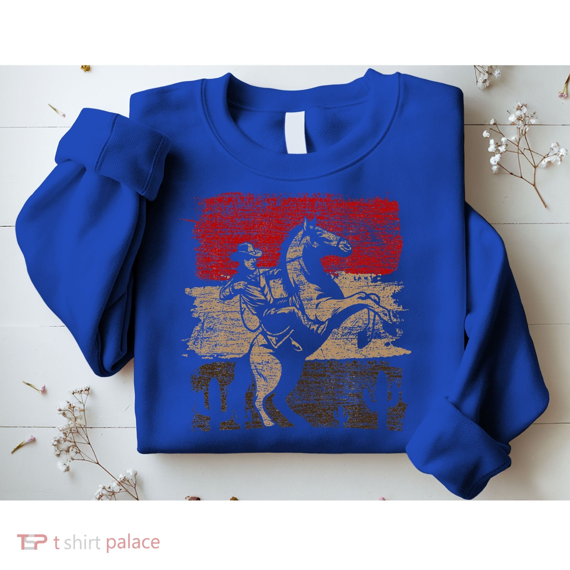 Retro Horse Riding Western Cowboy Sweatshirt
