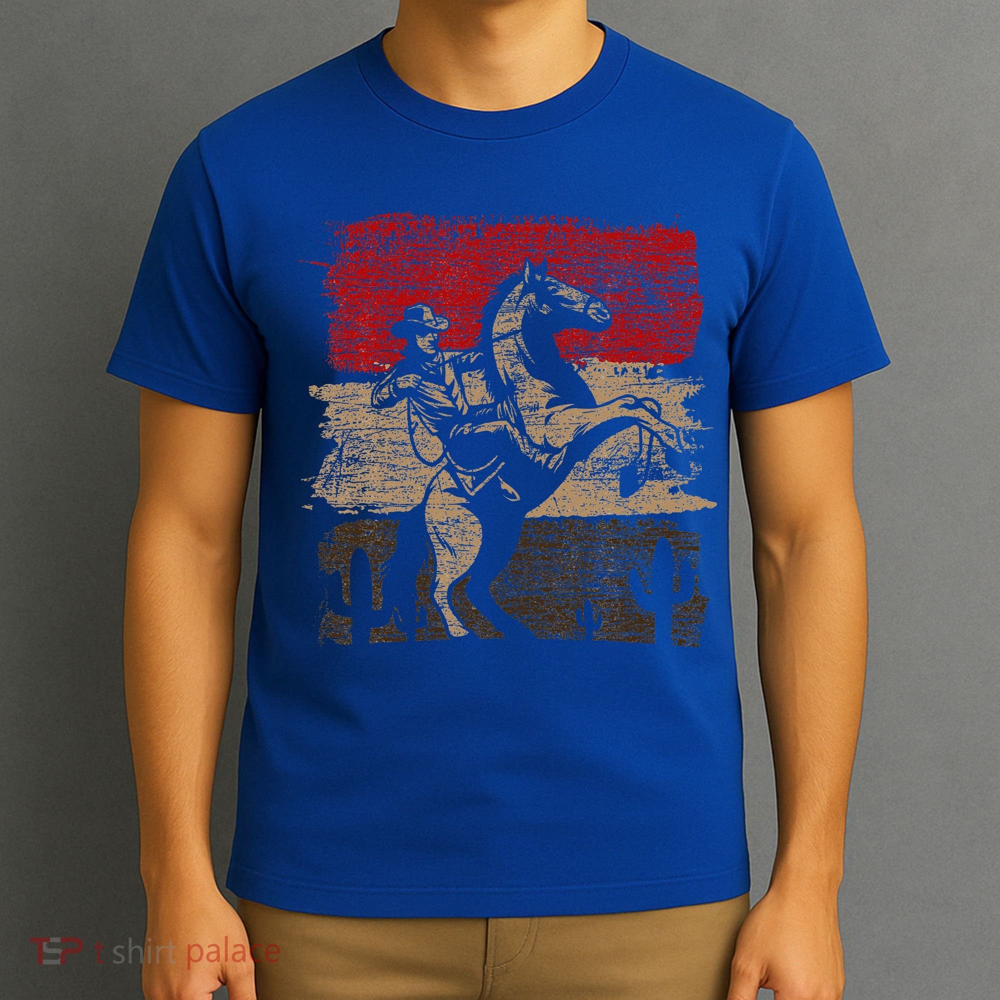 Retro Horse Riding Western Cowboy T-Shirt