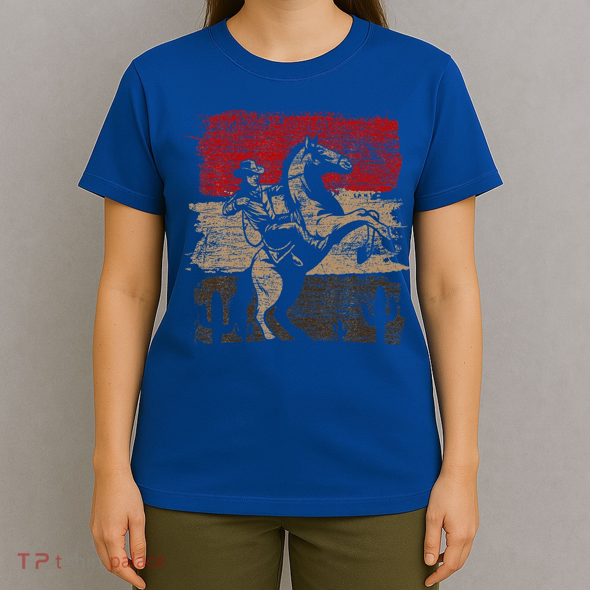 Retro Horse Riding Western Cowboy T-Shirt
