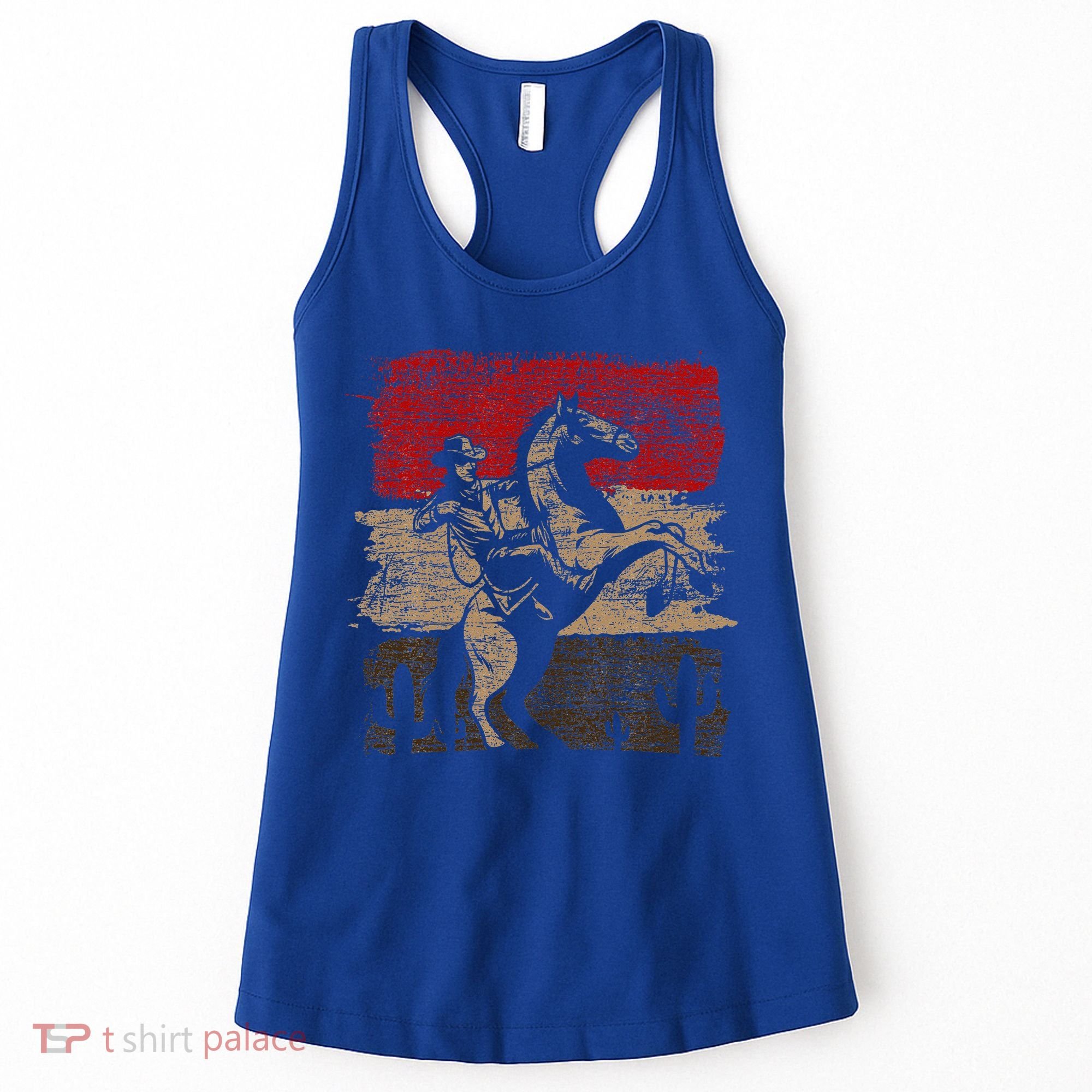 Retro Horse Riding Western Cowboy Women's Tank Top