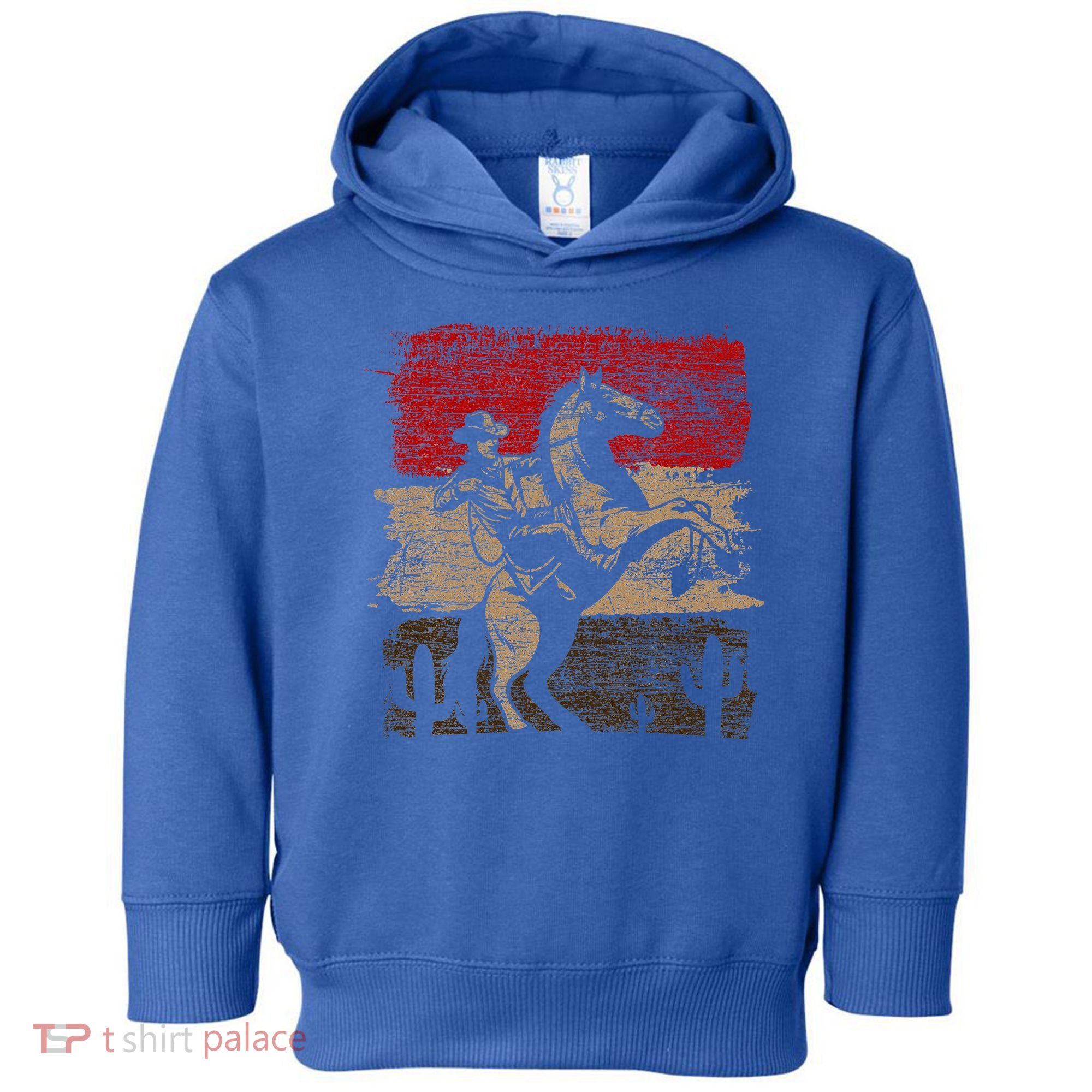 Retro Horse Riding Western Cowboy Toddler Hoodie