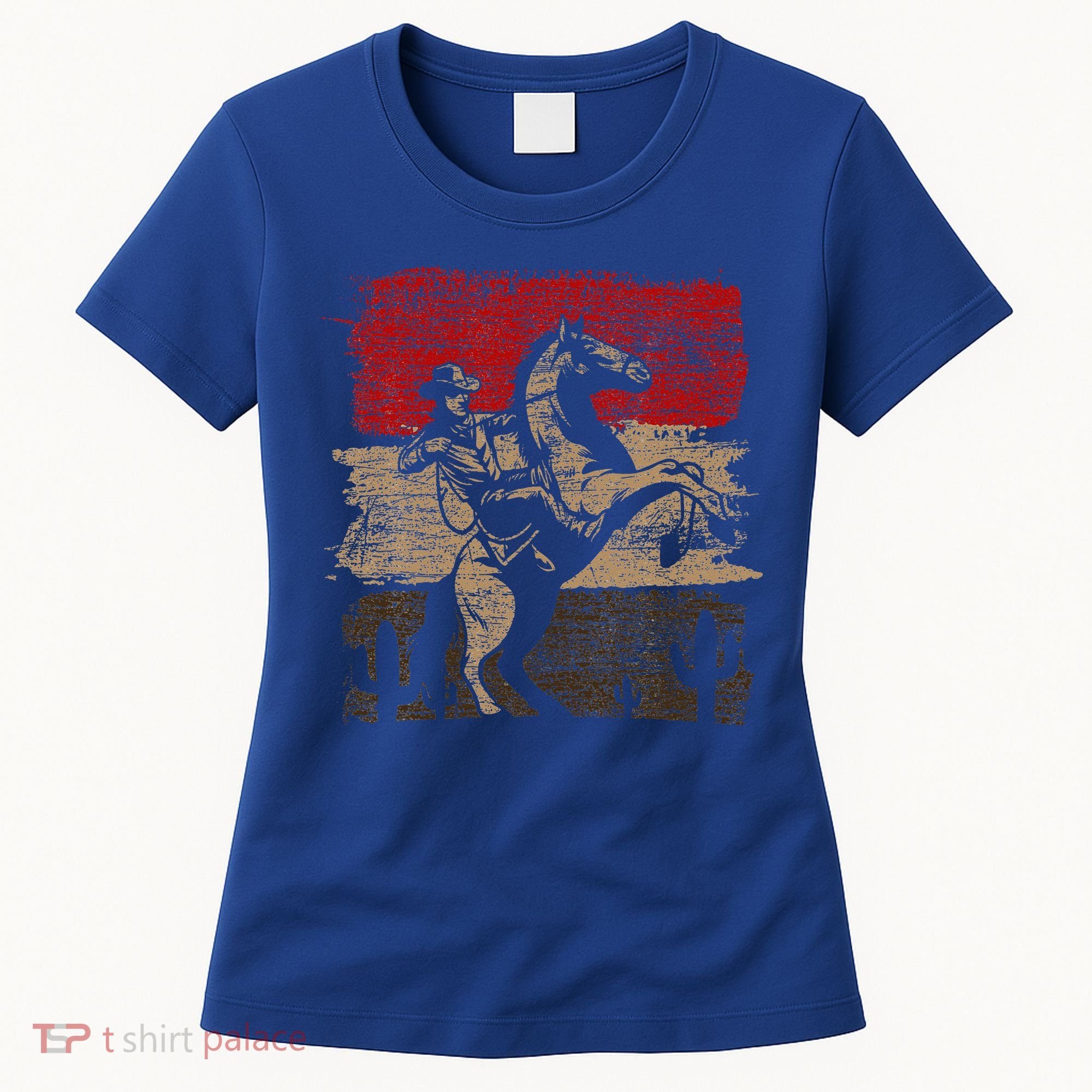 Retro Horse Riding Western Cowboy Women's T-Shirt