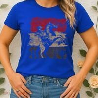Retro Horse Riding Western Cowboy Women's T-Shirt thumb 2