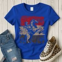 Retro Horse Riding Western Cowboy Women's T-Shirt thumb 3