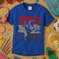 Retro Horse Riding Western Cowboy Kids T-Shirt thumb 3