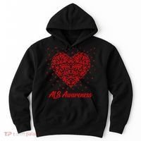 Red Heart Ribbon ALS Awareness Hoodie thumb 0
