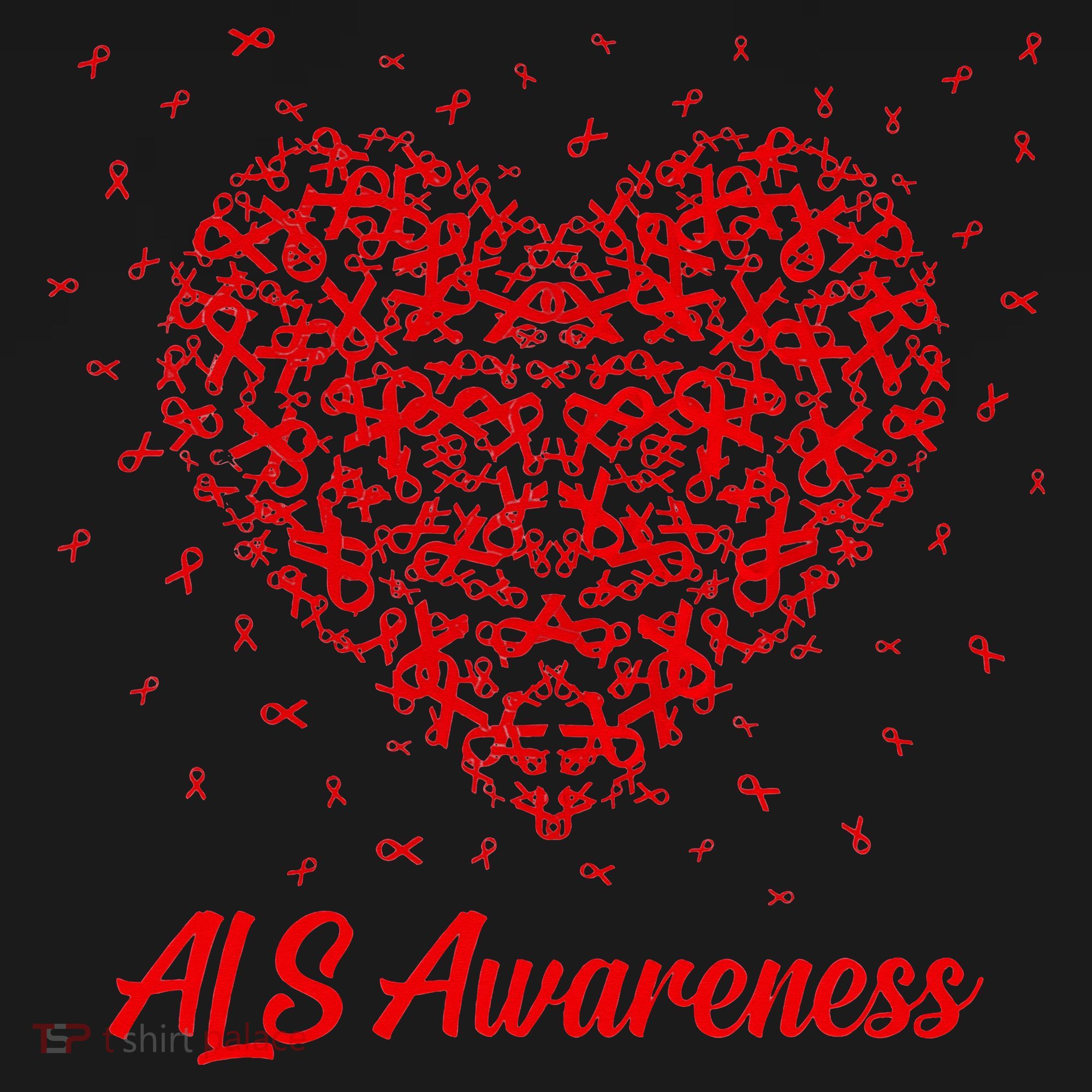 Red Heart Ribbon ALS Awareness Women's Hoodie