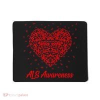 Red Heart Ribbon ALS Awareness Mousepad thumb 0