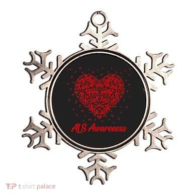 Red Heart Ribbon ALS Awareness Ornament