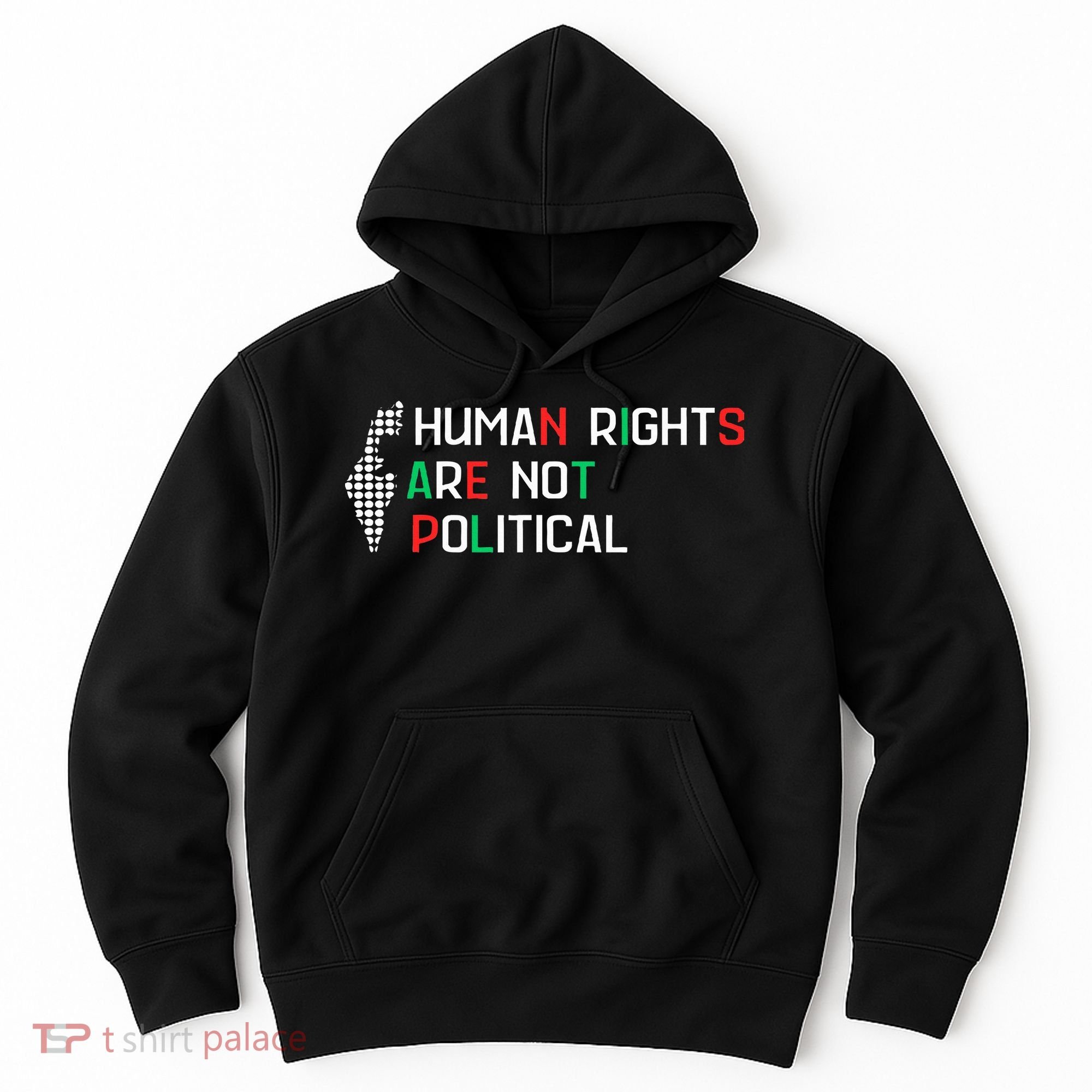 retro Human Rights Are Not Political Support Palestine  Hoodie