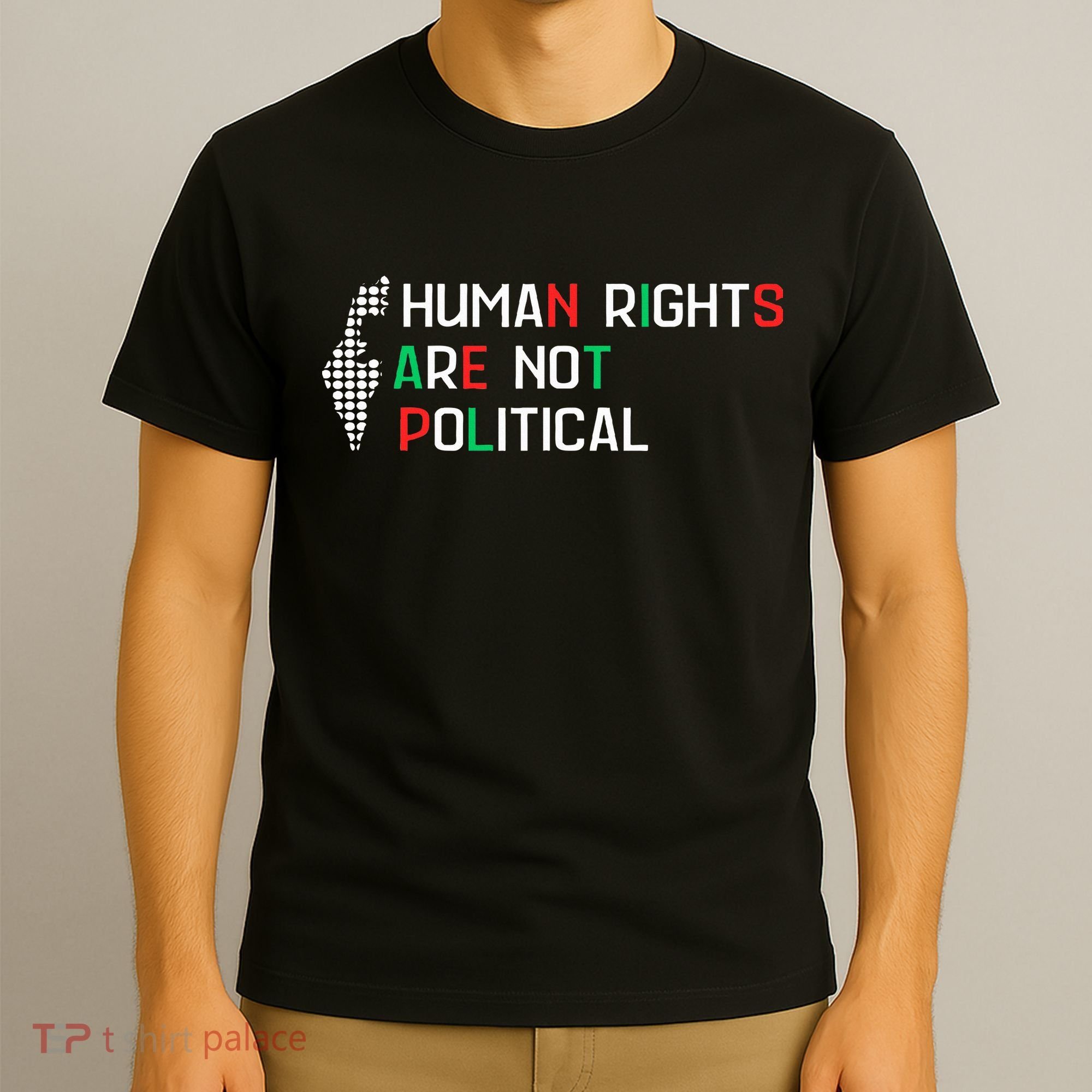 retro Human Rights Are Not Political Support Palestine  T-Shirt