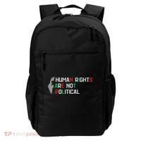 retro Human Rights Are Not Political Support Palestine  Backpack thumb 0