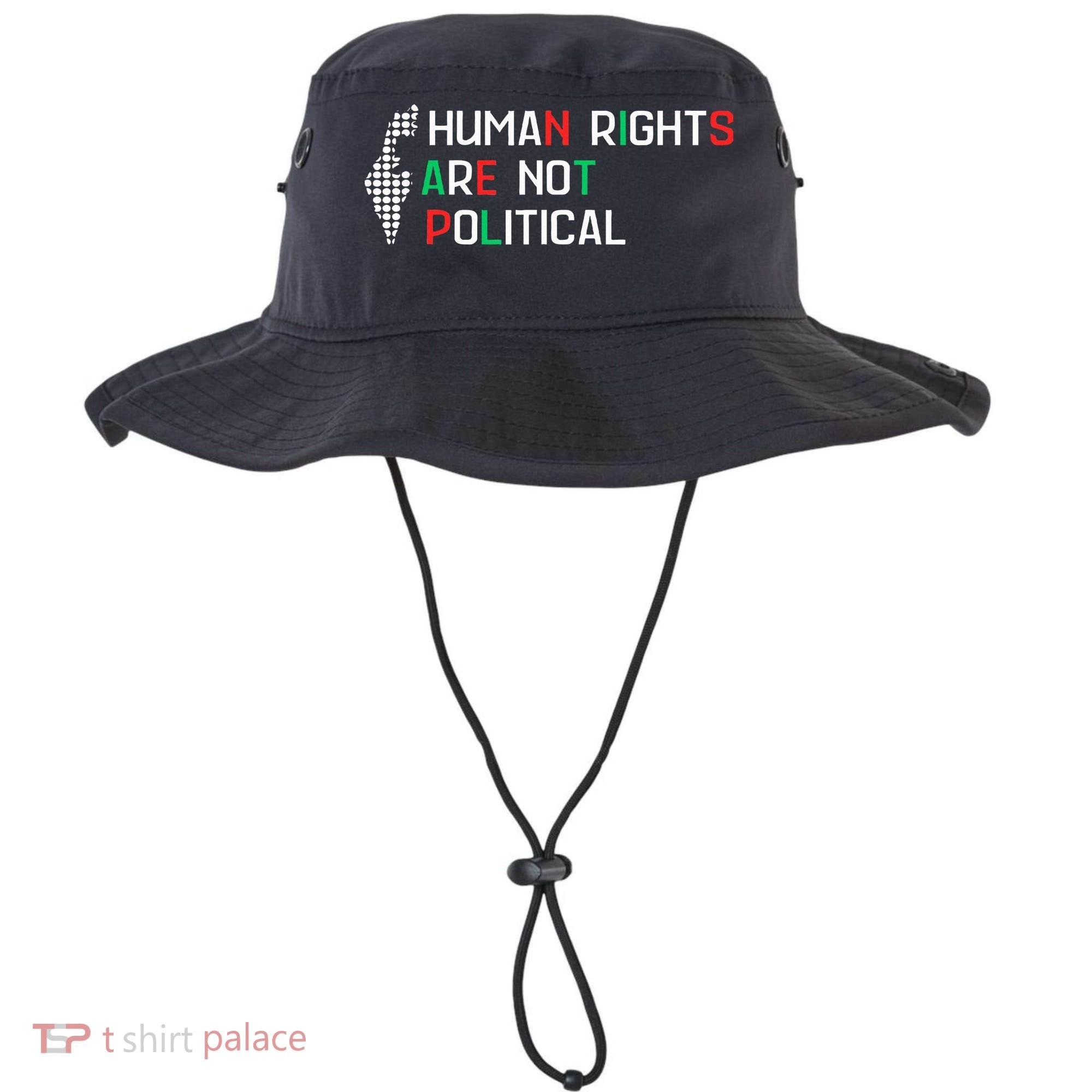 retro Human Rights Are Not Political Support Palestine  Bucket Hat