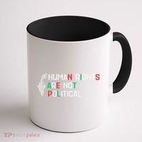 retro Human Rights Are Not Political Support Palestine  Coffee Mug thumb 1