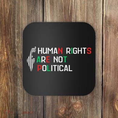 retro Human Rights Are Not Political Support Palestine  Coaster
