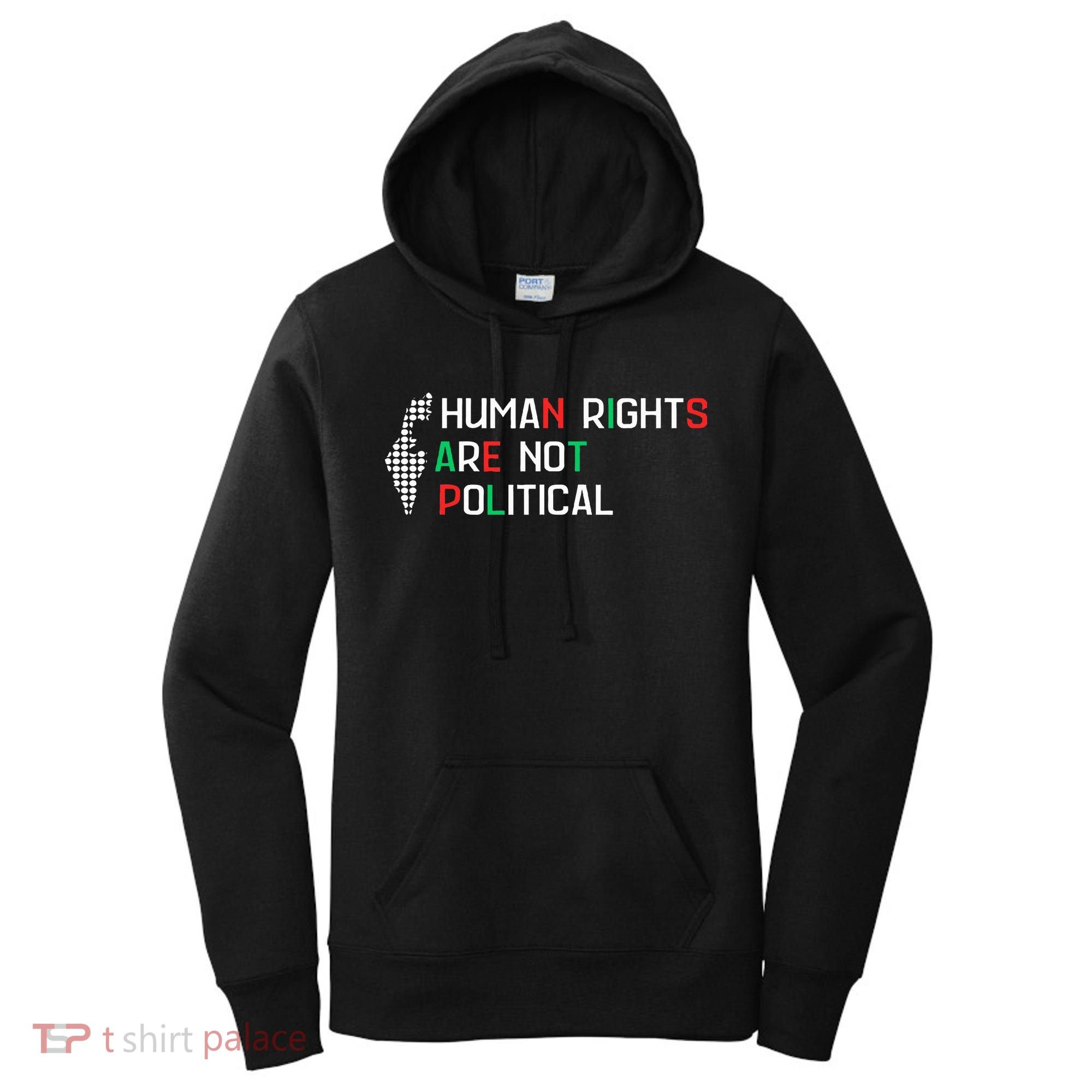 retro Human Rights Are Not Political Support Palestine  Women's Hoodie