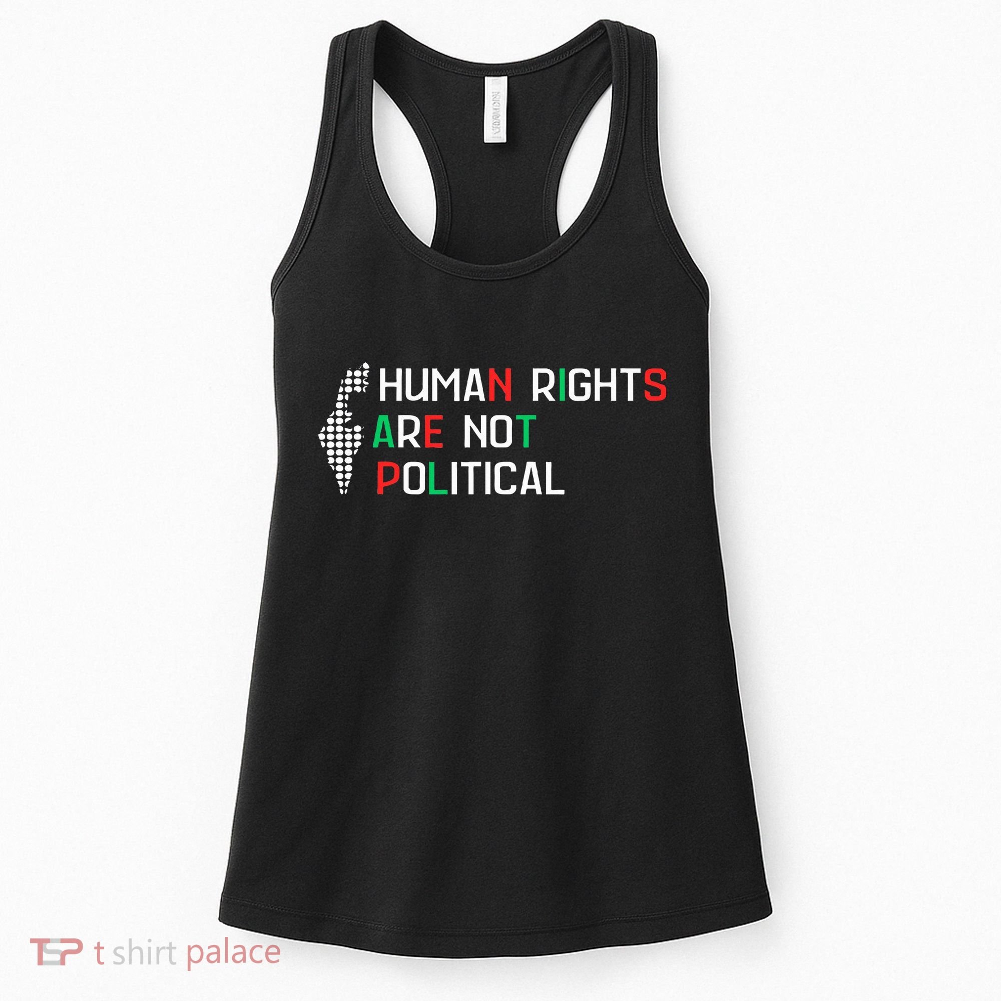 retro Human Rights Are Not Political Support Palestine  Women's Tank Top