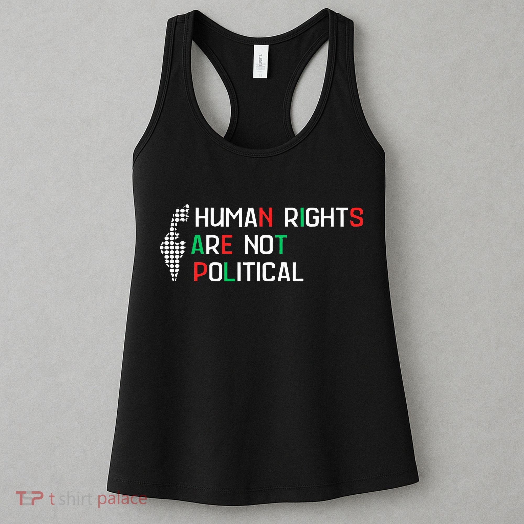 retro Human Rights Are Not Political Support Palestine  Women's Tank Top