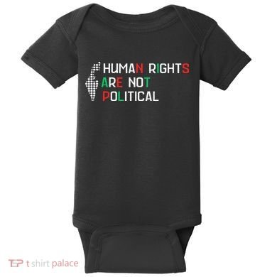 retro Human Rights Are Not Political Support Palestine  Baby Bodysuit