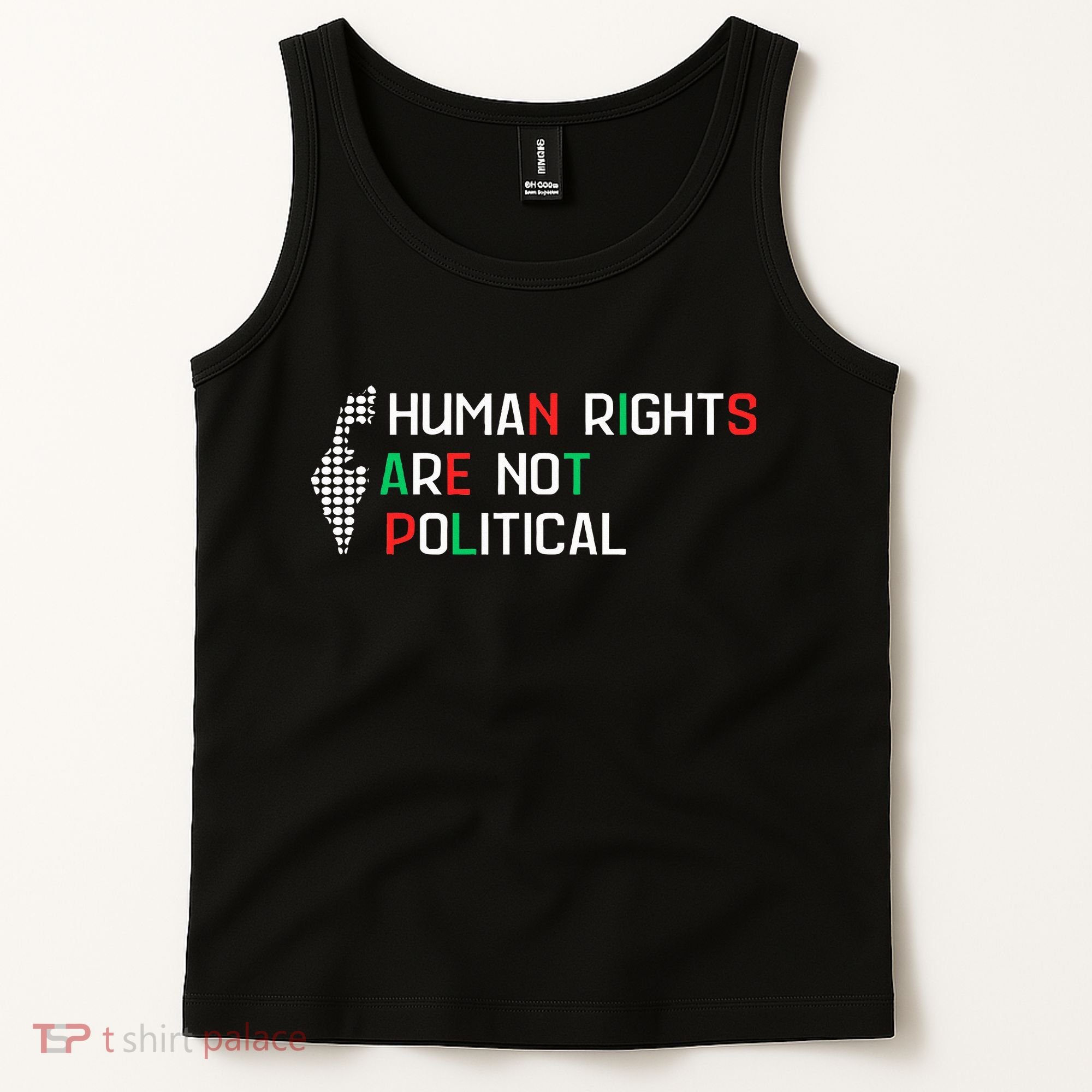retro Human Rights Are Not Political Support Palestine  Tank Top