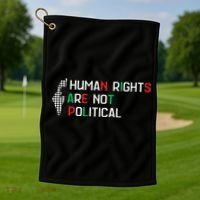 retro Human Rights Are Not Political Support Palestine  Golf Towel thumb 1