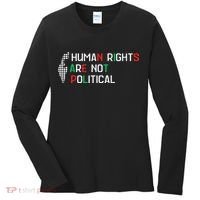 retro Human Rights Are Not Political Support Palestine  Women's Long Sleeve Shirt thumb 0