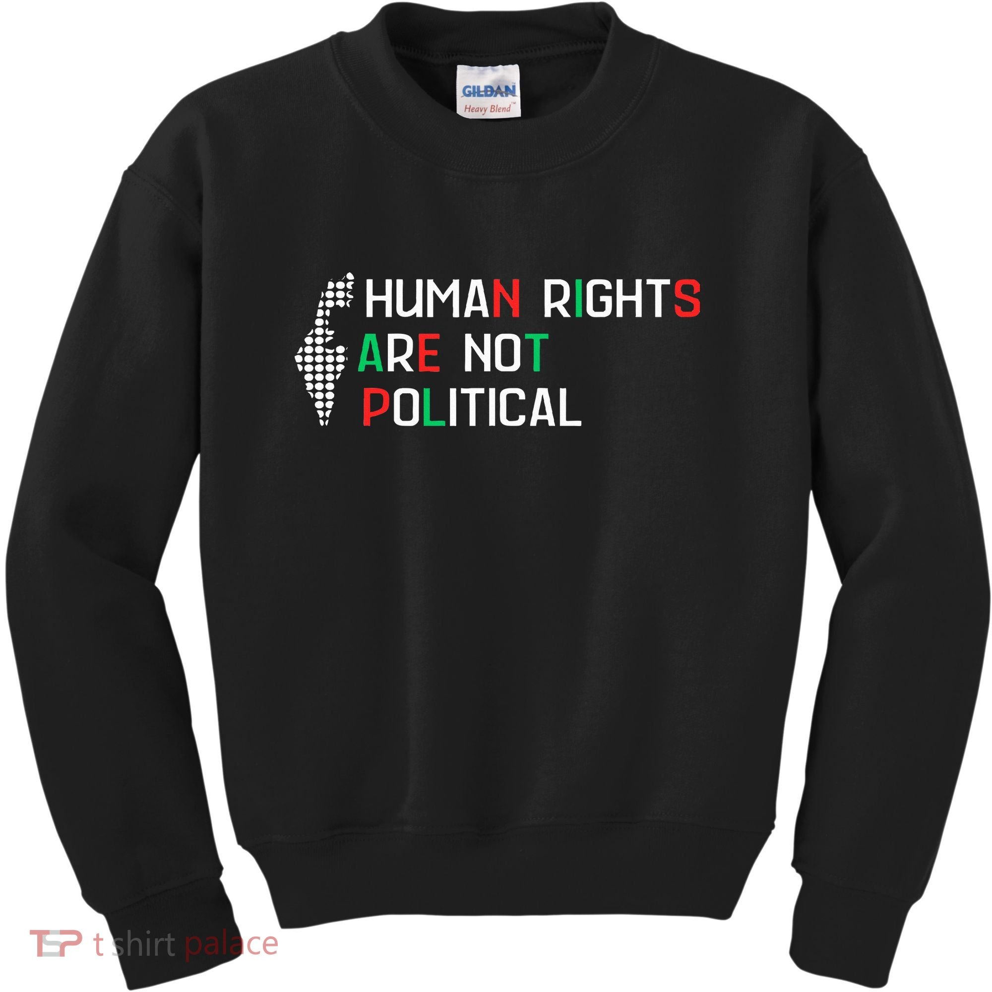 retro Human Rights Are Not Political Support Palestine  Kids Sweatshirt