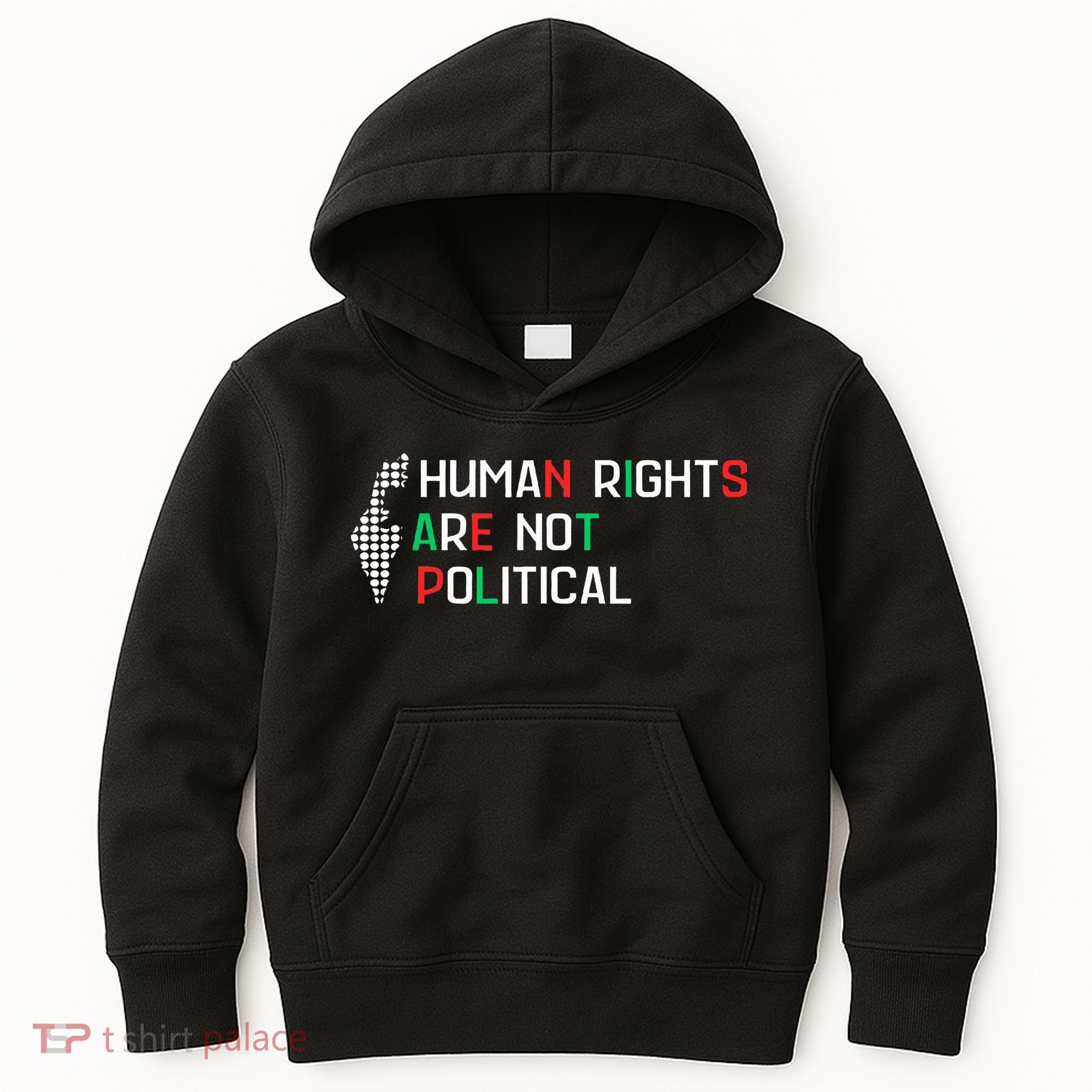 retro Human Rights Are Not Political Support Palestine  Kids Hoodie