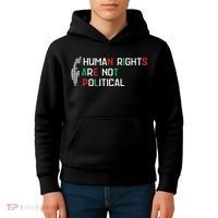 retro Human Rights Are Not Political Support Palestine  Kids Hoodie thumb 4