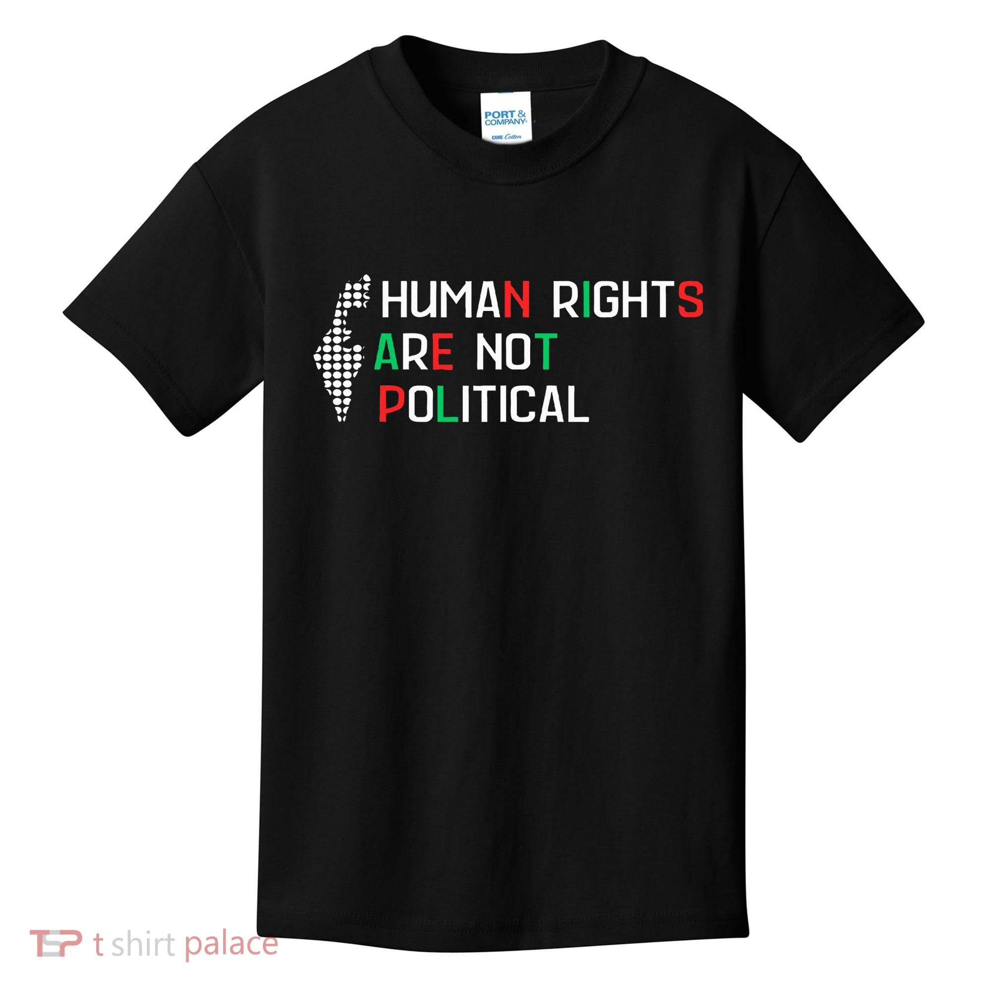 retro Human Rights Are Not Political Support Palestine  Kids T-Shirt