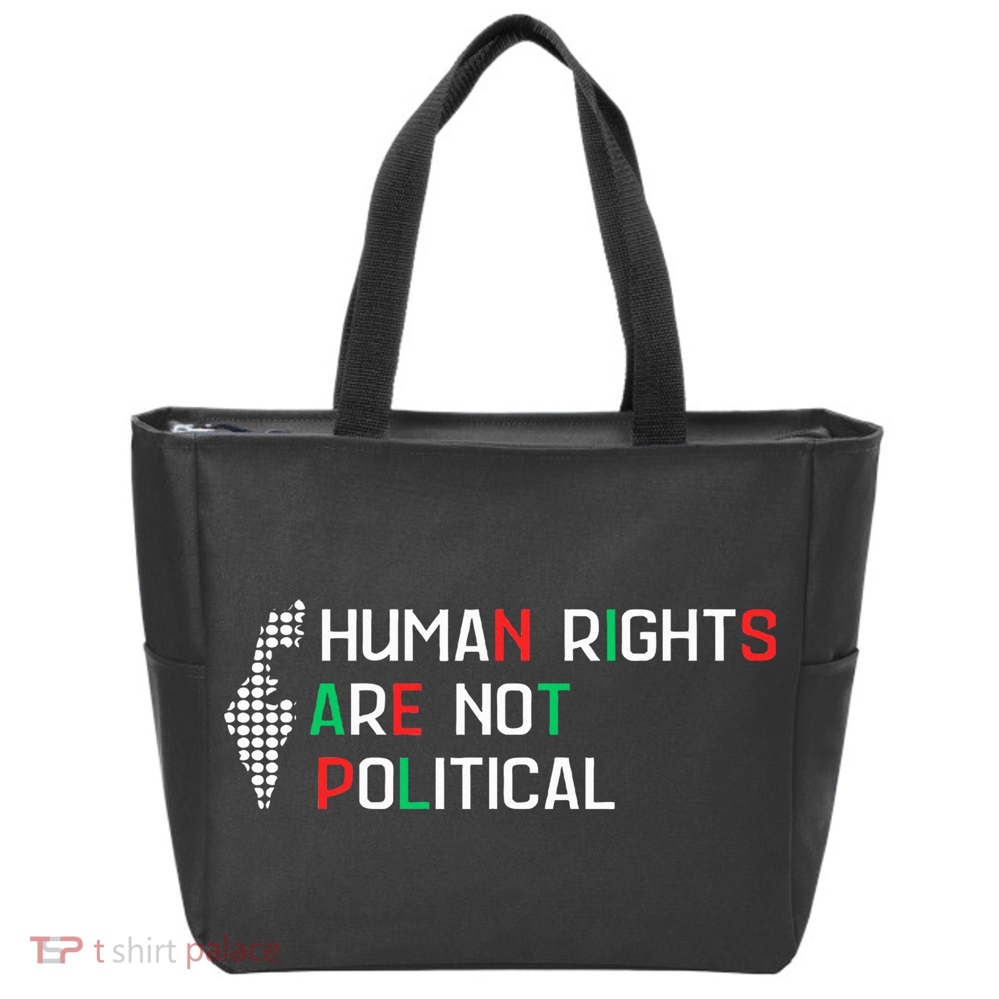 retro Human Rights Are Not Political Support Palestine  Tote Bag